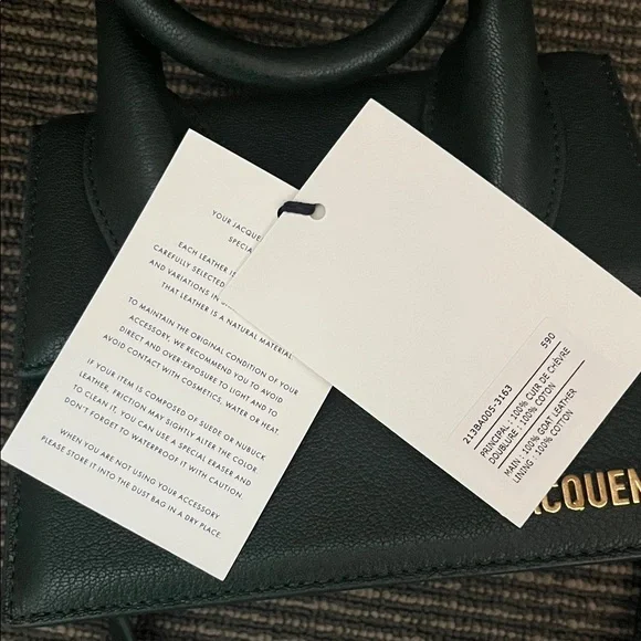 Jacquemus Dark Green Le Chiquito Mini Bag with Gold Logo - Picture 5 of 6